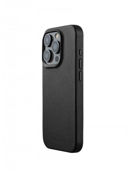 Mujjo iPhone 15 Pro Skal Full Leather Case MagSafe Svart
