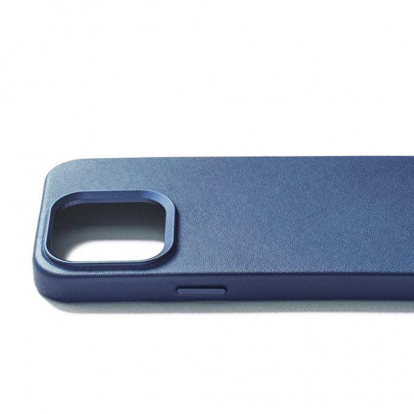Mujjo iPhone 15 Pro Skal Full Leather Case MagSafe Monaco Blue