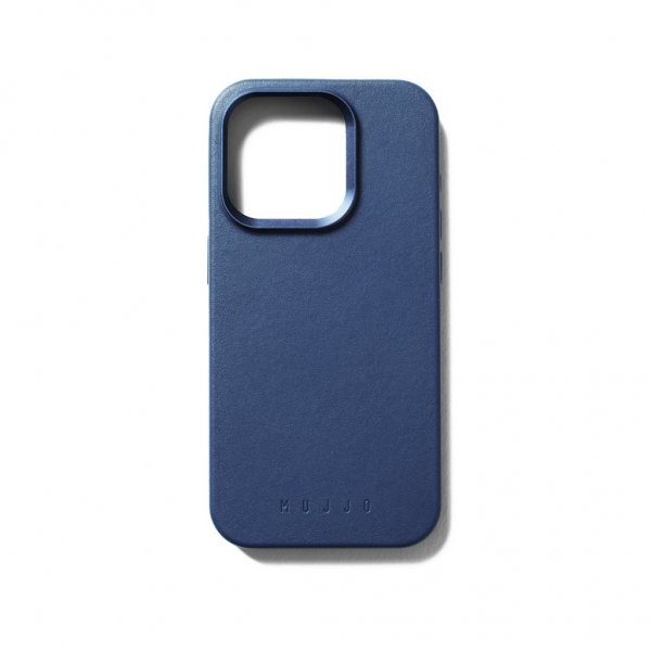 Mujjo iPhone 15 Pro Skal Full Leather Case MagSafe Monaco Blue