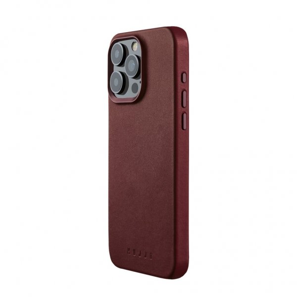 Mujjo iPhone 15 Pro Max Skal Full Leather Case MagSafe Burgundy