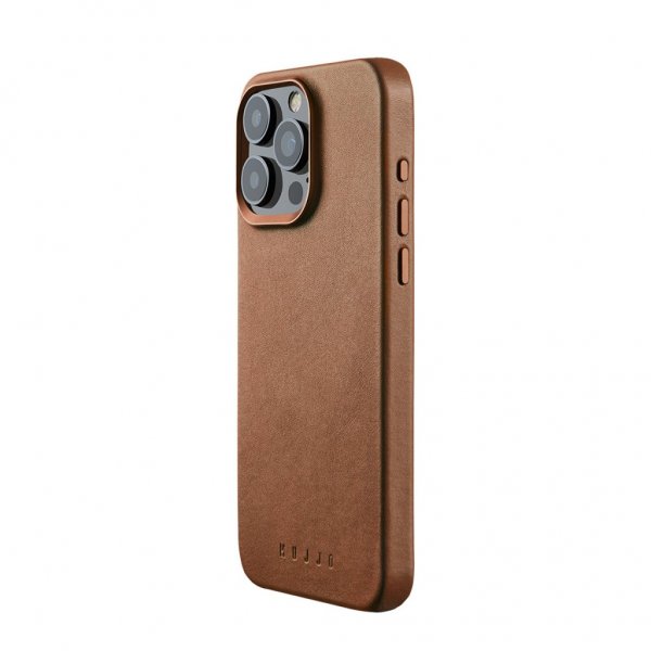 Mujjo iPhone 15 Pro Max Skal Full Leather Case MagSafe Dark Tan