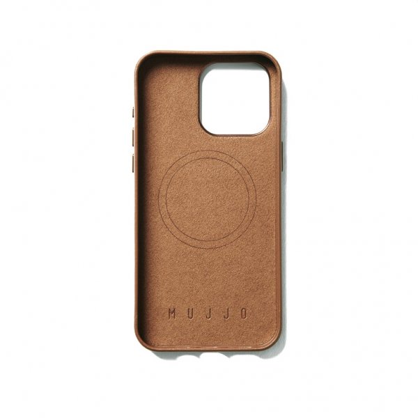 Mujjo iPhone 15 Pro Max Skal Full Leather Case MagSafe Dark Tan