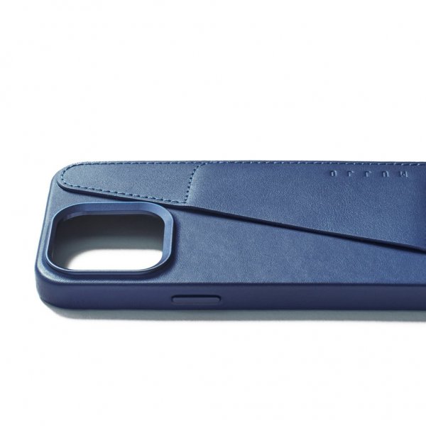 Mujjo iPhone 15 Pro Max Skal Full Leather Wallet Case MagSafe Monaco Blue