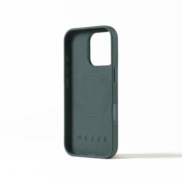 Mujjo iPhone 16 Pro Skal Full Leather Case Livid Green