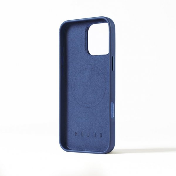 Mujjo iPhone 16 Pro Max Skal Full Leather Case Monaco Blue