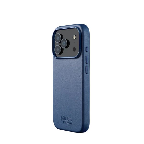 Mujjo iPhone 17 Pro Skal Full Leather Case MagSafe Monaco Blue