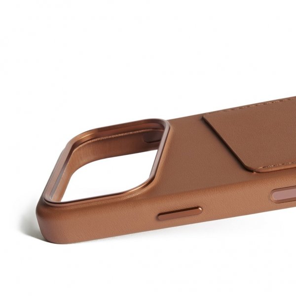 Mujjo iPhone 17 Pro Skal Full Leather Wallet Case MagSafe Tan
