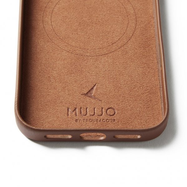 Mujjo iPhone 17 Pro Max Skal Full Leather Wallet Case MagSafe Tan