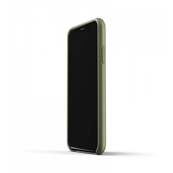 Mujjo iPhone Xr Skal Full Leather Wallet Case Olive