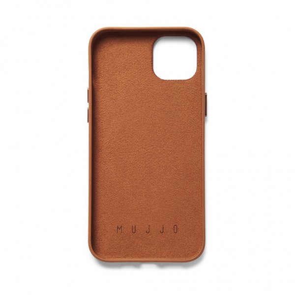 Mujjo iPhone 14 Plus Skal Full Leather Wallet Case Monaco Blue