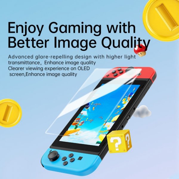 Baseus Nintendo Switch Glasskärmskydd med installationsram 2-pack
