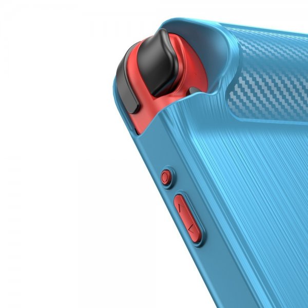 Nintendo Switch Skal Borstad Kolfibertextur Blå
