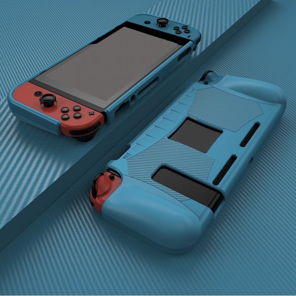 Nintendo Switch Skal Kolfibermönster Blå