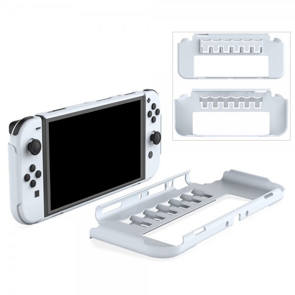 Dobe Nintendo Switch Skal med Stativ 6 Spelfack Vit