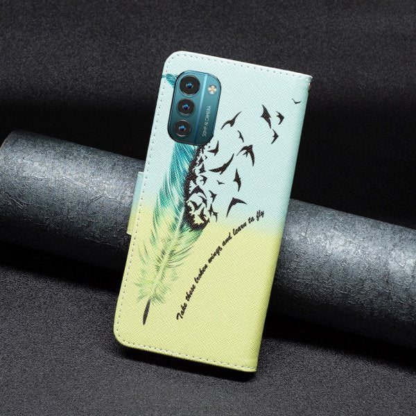 Nokia G11/G21 Fodral Motiv Fjäder och Fåglar