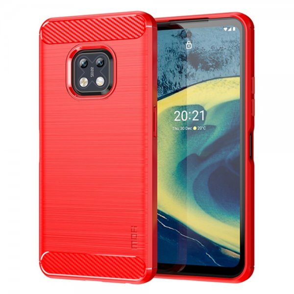 Mofi Nokia XR20 Skal Borstad Kolfibertextur Röd