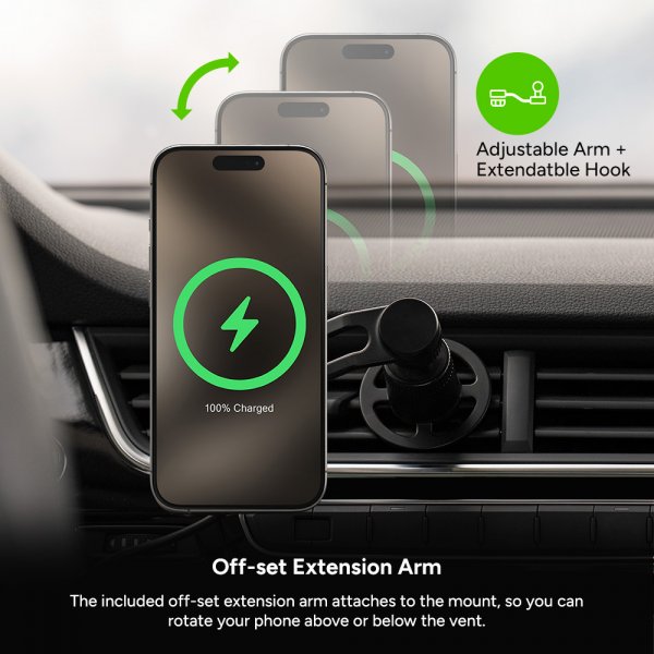 Mophie Bilhållare Snap+ Wireless Charging Vent Mount MagSafe
