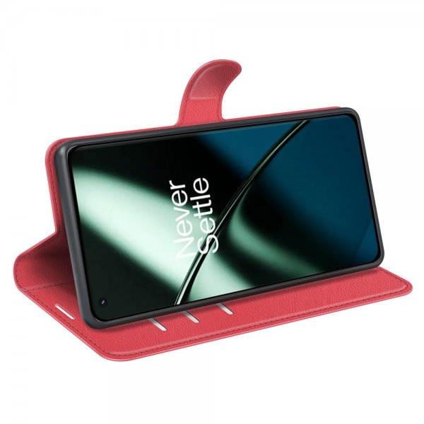 OnePlus 11 Fodral Litchi Röd