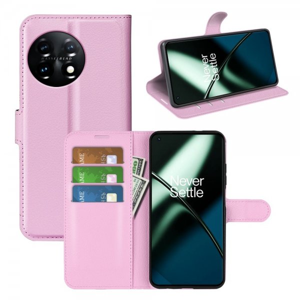 OnePlus 11 Fodral Litchi Rosa