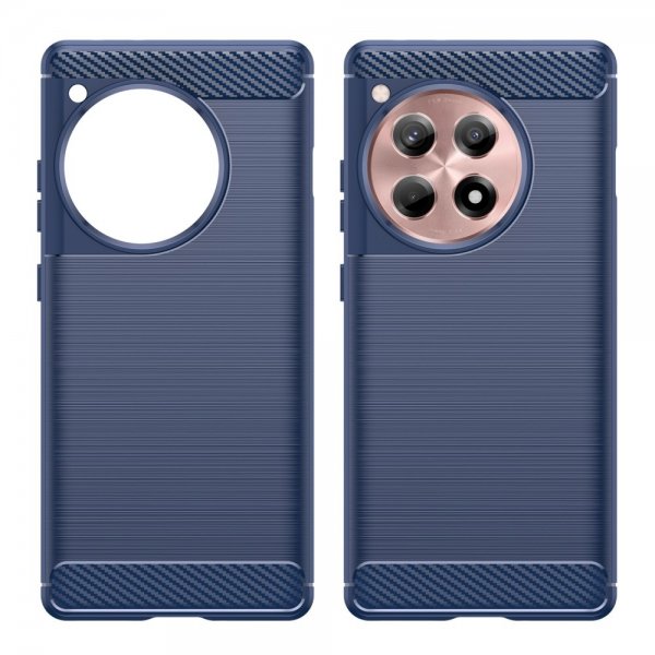OnePlus 12R Skal Borstad Kolfibertextur Blå