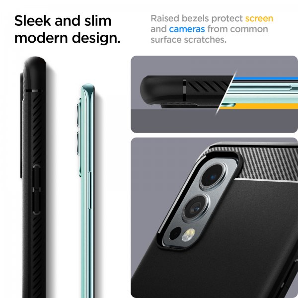 Spigen OnePlus Nord 2 5G Skal Rugged Armor Matte Black