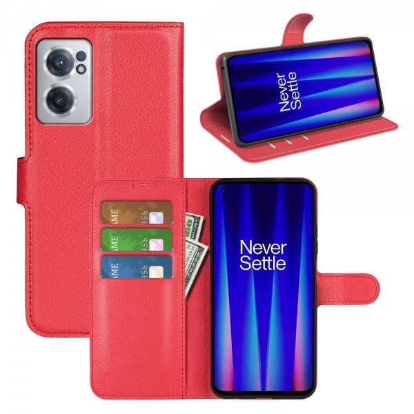 OnePlus Nord CE 2 5G Fodral Litchi Röd