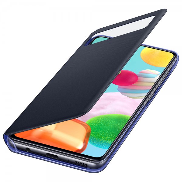 Samsung Original Galaxy A41 Fodral Smart S View Wallet Cover Svart