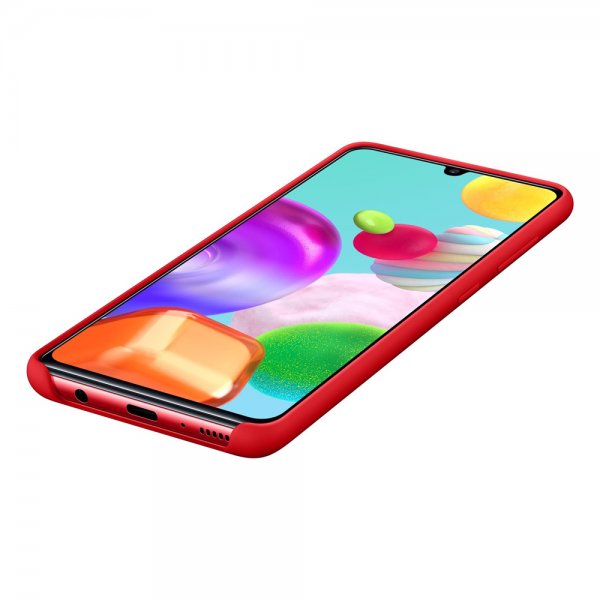 Samsung Original Galaxy A41 Skal Silicone Cover Röd