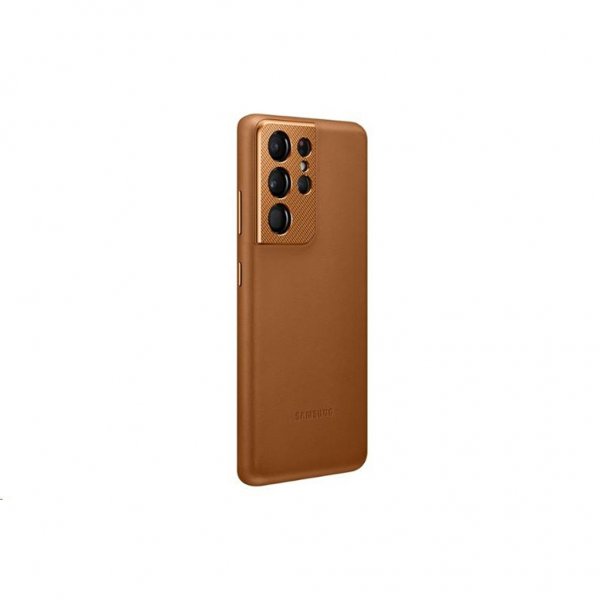 Samsung Original Galaxy S21 Ultra Skal Leather Cover Brun