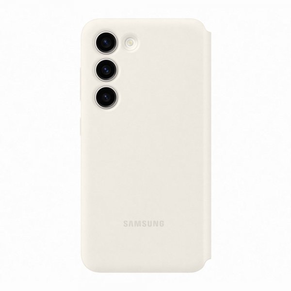 Samsung Original Galaxy S23 Fodral Smart View Wallet Case Cream