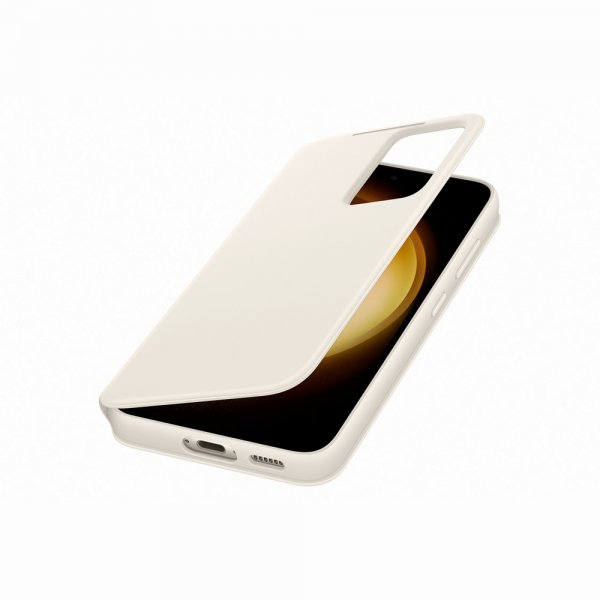 Samsung Original Galaxy S23 Fodral Smart View Wallet Case Cream