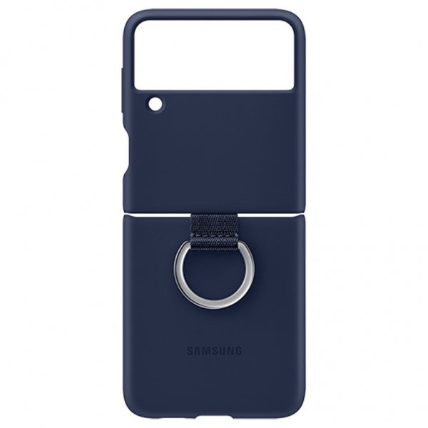 Samsung Original Galaxy Z Flip 3 Skal Silicone Cover with Ring Navy