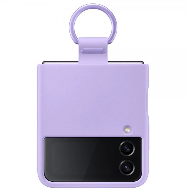 Samsung Original Galaxy Z Flip 4 Skal Silicone Cover with Ring Bora Purple