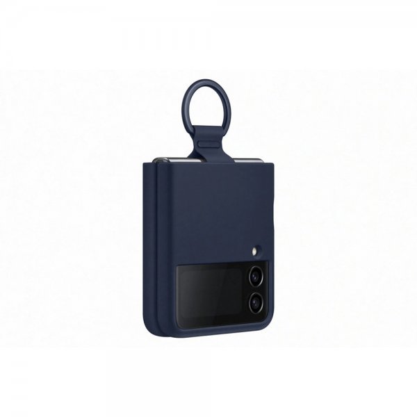Samsung Original Galaxy Z Flip 4 Skal Silicone Cover with Ring Navy