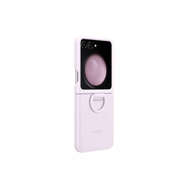 Samsung Original Galaxy Z Flip 5 Skal Silicone Case with Ring Lavender