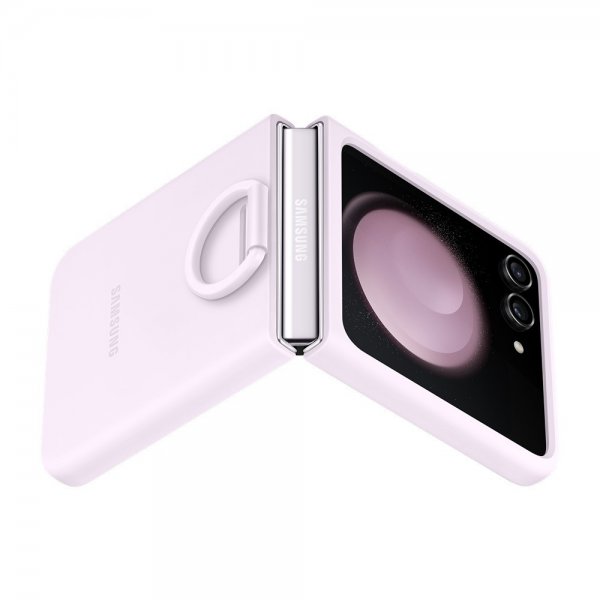 Samsung Original Galaxy Z Flip 5 Skal Silicone Case with Ring Lavender