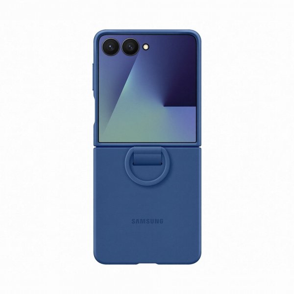 Samsung Original Galaxy Z Flip 7 Skal Ring Case Silicone Blå