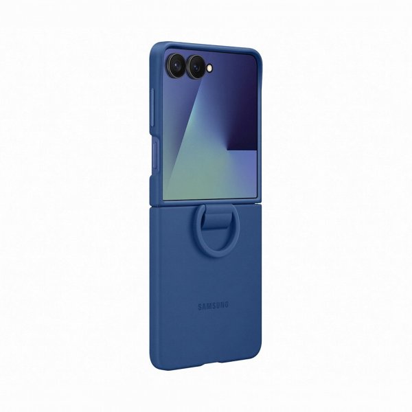 Samsung Original Galaxy Z Flip 7 Skal Ring Case Silicone Blå
