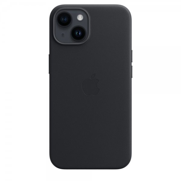 Apple Original iPhone 14 Plus Skal Leather Case MagSafe Midnatt