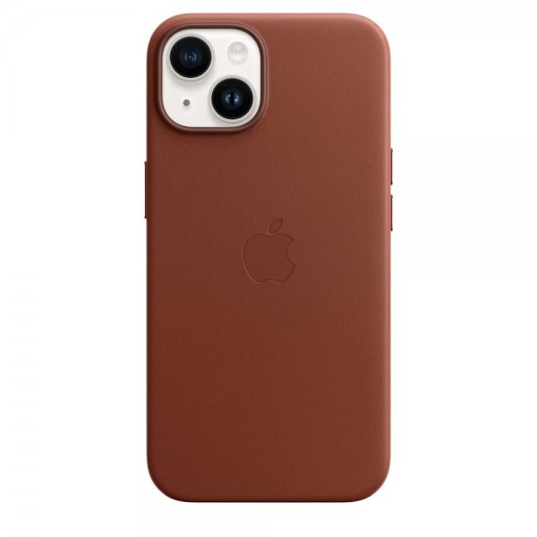 Apple Original iPhone 14 Plus Skal Leather Case MagSafe Umbra