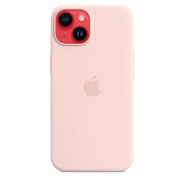 Apple Original iPhone 14 Plus Skal Silicone Case MagSafe Kritrosa