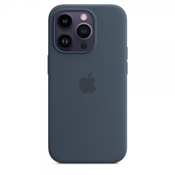 Apple Original iPhone 14 Pro Max Skal Silicone Case MagSafe Storm Blue