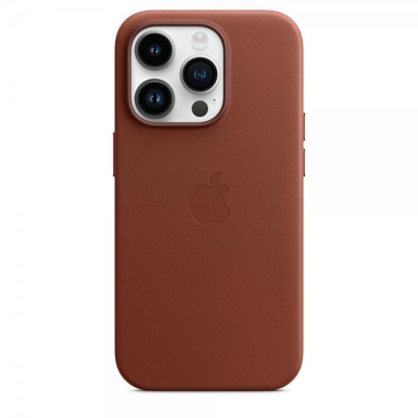 Apple Original iPhone 14 Pro Skal Leather Case MagSafe Umbra