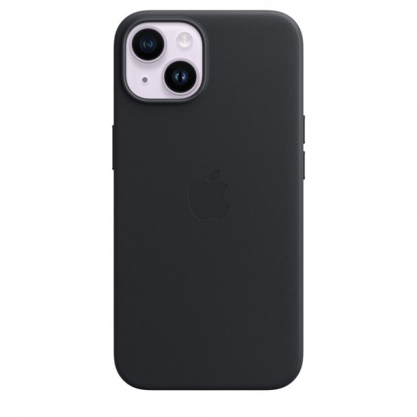 Apple Original iPhone 14 Skal Leather Case MagSafe Midnatt