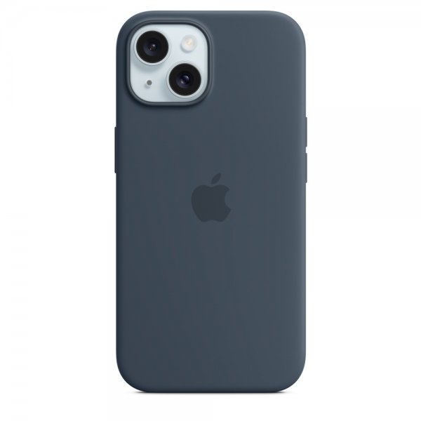 Apple Original iPhone 15 Skal Silikon MagSafe Stormblå