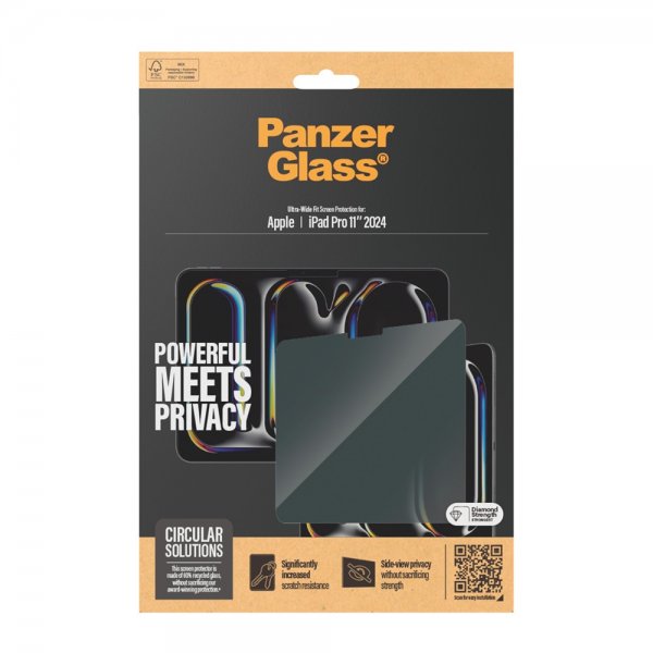 PanzerGlass iPad Pro 11 (M4/M5) Skärmskydd Ultra-Wide Fit Privacy