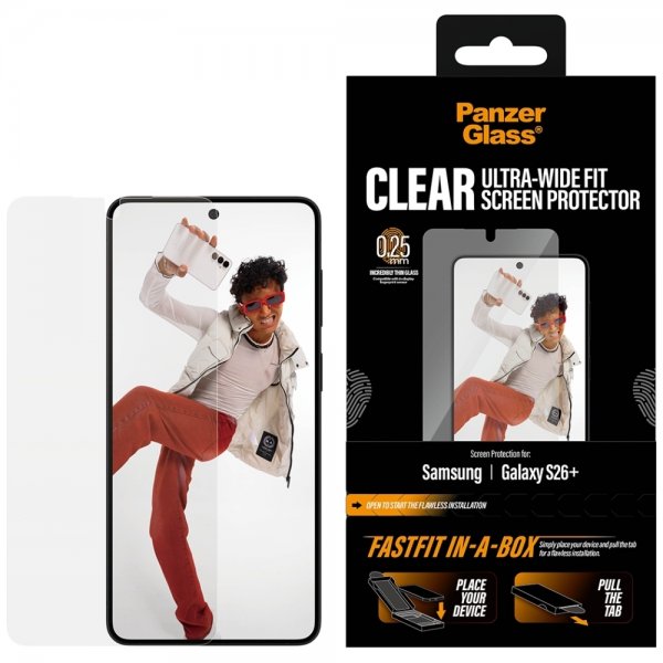 PanzerGlass Samsung Galaxy S26 Plus Skärmskydd Fastfit In-a-Box