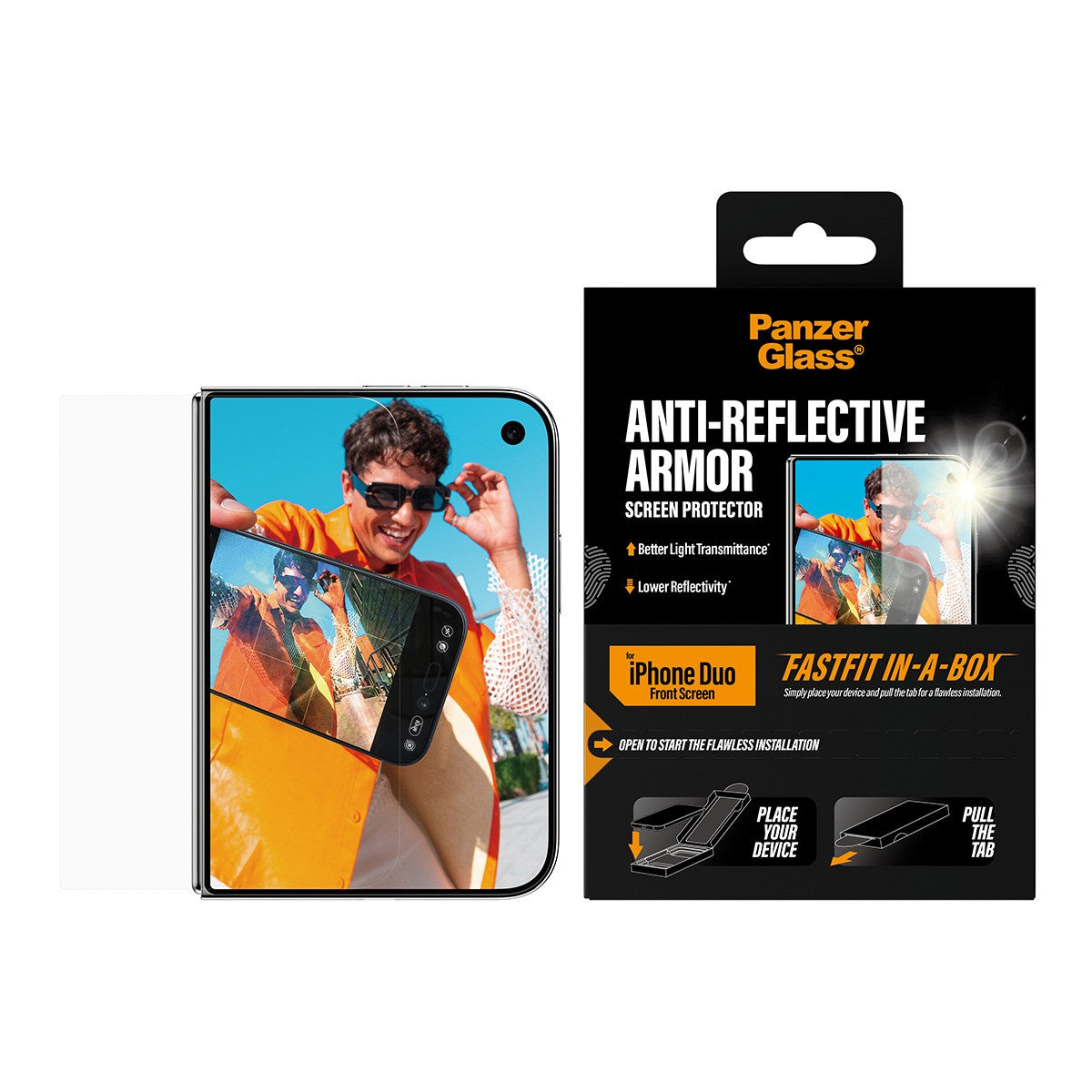 PanzerGlass iPhone Duo Skärmskydd Anti-reflective Armor Fastfit