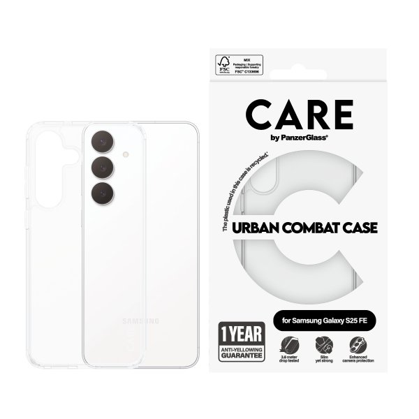 CARE by PanzerGlass Samsung Galaxy S25 FE Skal Urban Combat Transparent