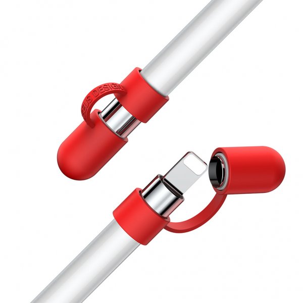 Baseus Apple Pencil Hållare Silicone Röd